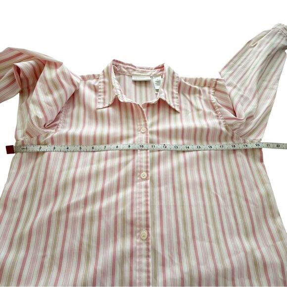Liz Claiborne Pink Striped Button Down Top - Picture 5 of 7